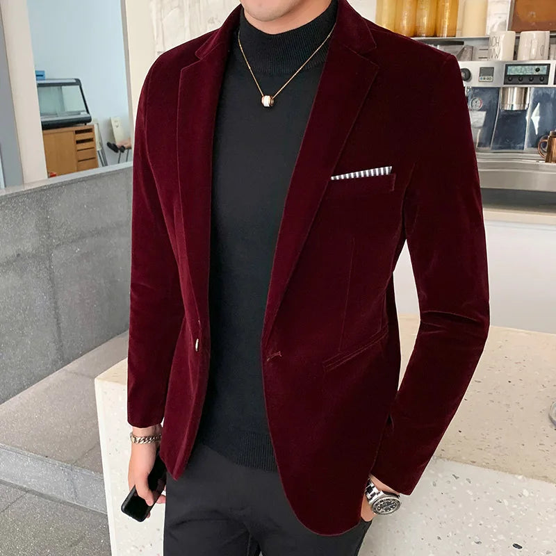 Shop Velvet Slim Fit Blazer - Men's Formal Evening Jacket