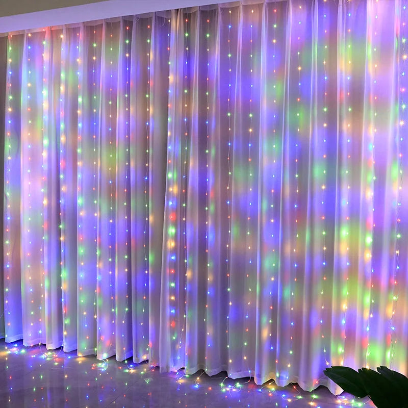 Shop LED Fairy Curtain Lights - 8 Modes, Remote & USB Powered for Festive Decor