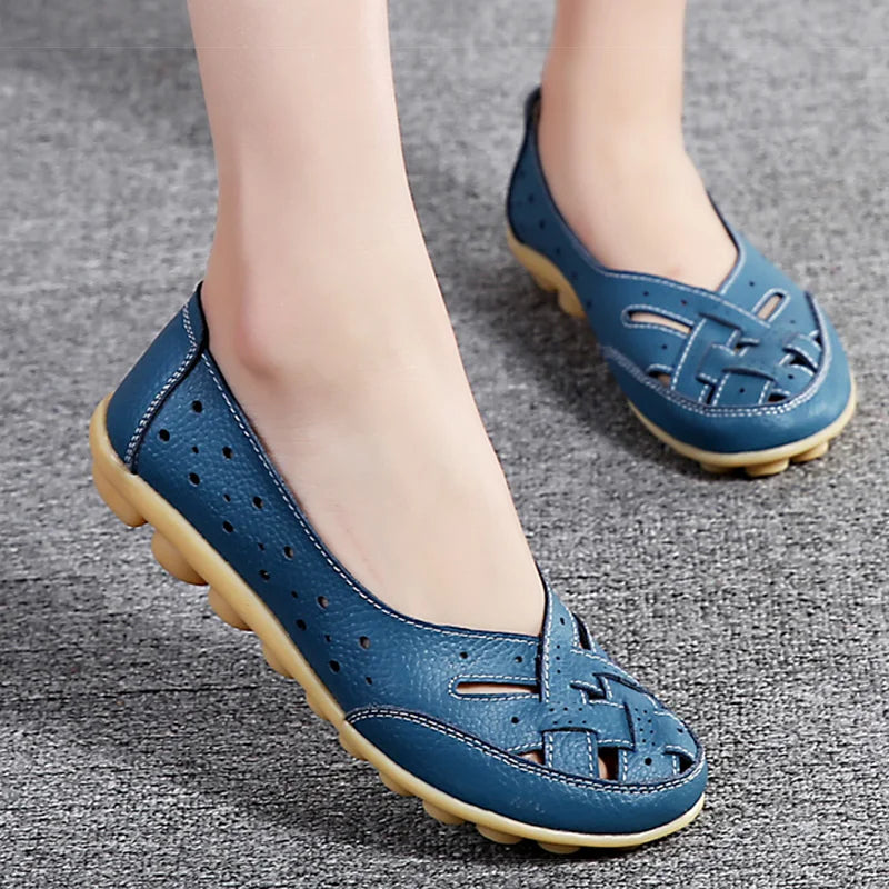 Breathable Leather Flat Shoes