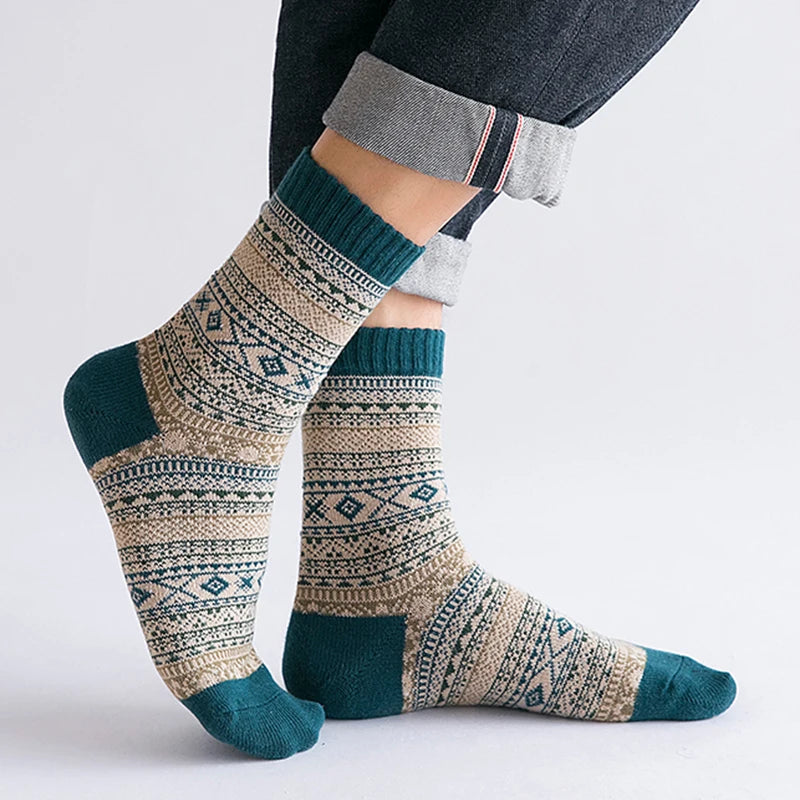 5 Pairs Winter Men's Thicken Sheep's Wool Socks
