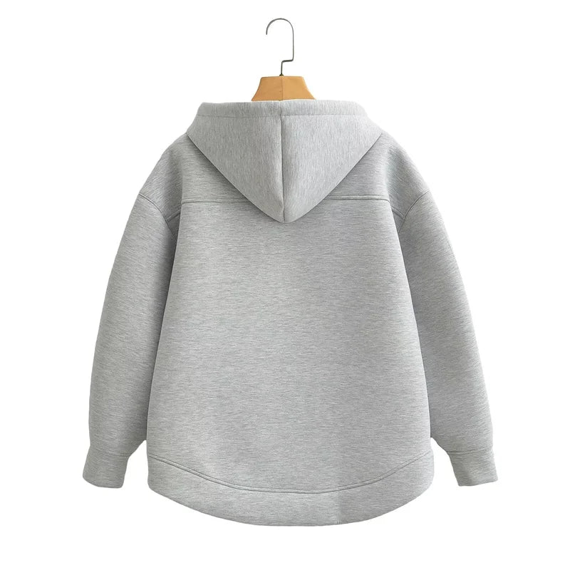 Shop Winter Unisex Zipper Hoodie - Oversized, Double Pockets, High Street Style