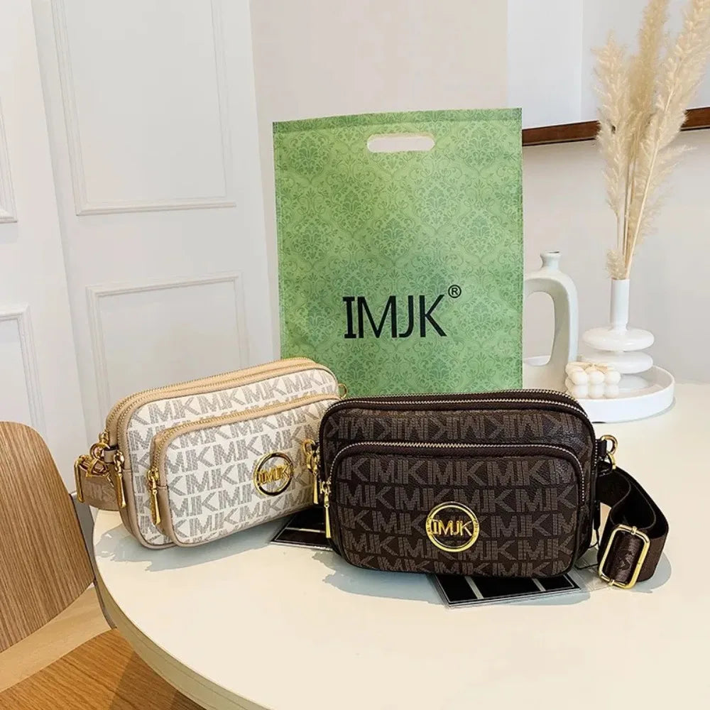 Shop Vintage Printed Leather Crossbody Bag with Adjustable Strap
