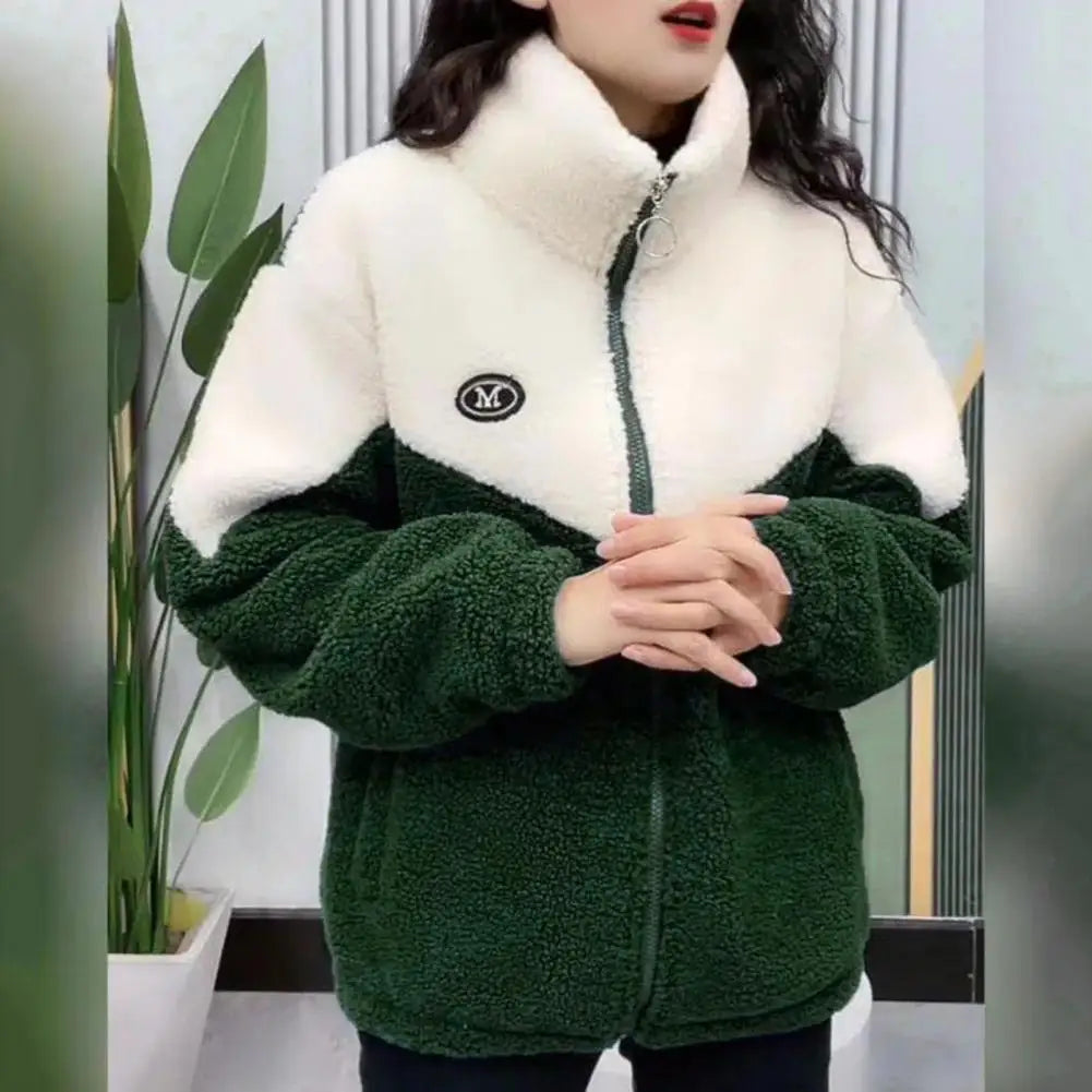 Shop Women's Fluffy Fleece Harajuku Jacket - Lightweight Warm Zipper Coat