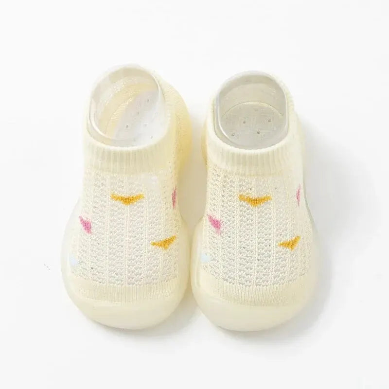 Children's Walking Shoes Baby Floor Shoes Baby Socks Shoes Non Slip Indoor Soft Sole Mesh Surface Thin Sandals One Foot Pedal