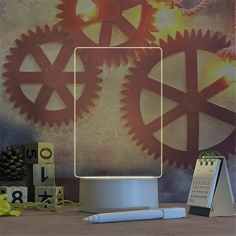 Shop LED Night Light & Message Board - Erasable Acrylic Desktop Decor