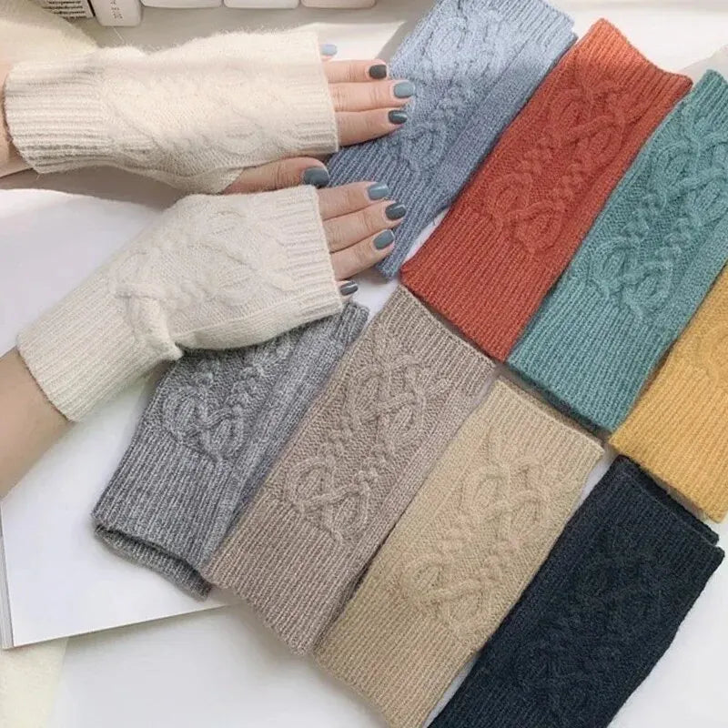 Unisex Soft Knitted Half-Finger Mittens