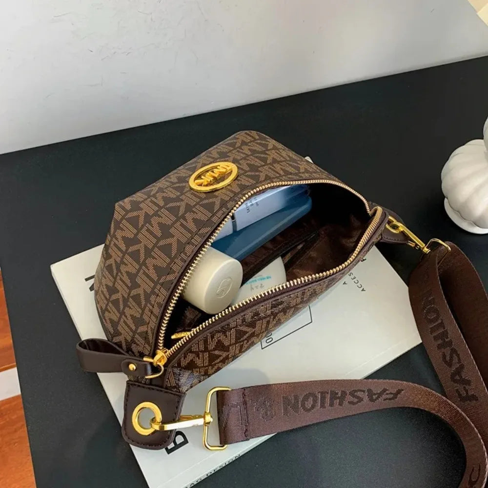 Shop Vintage Printed Leather Crossbody Bag with Adjustable Strap