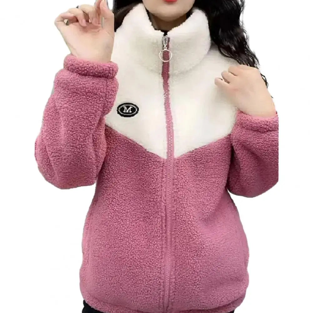 Shop Women's Fluffy Fleece Harajuku Jacket - Lightweight Warm Zipper Coat