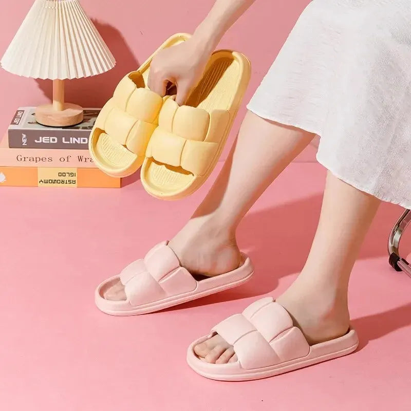 Flat Bottom Bathroom Slippers- Soft Sole Indoor Sandals
