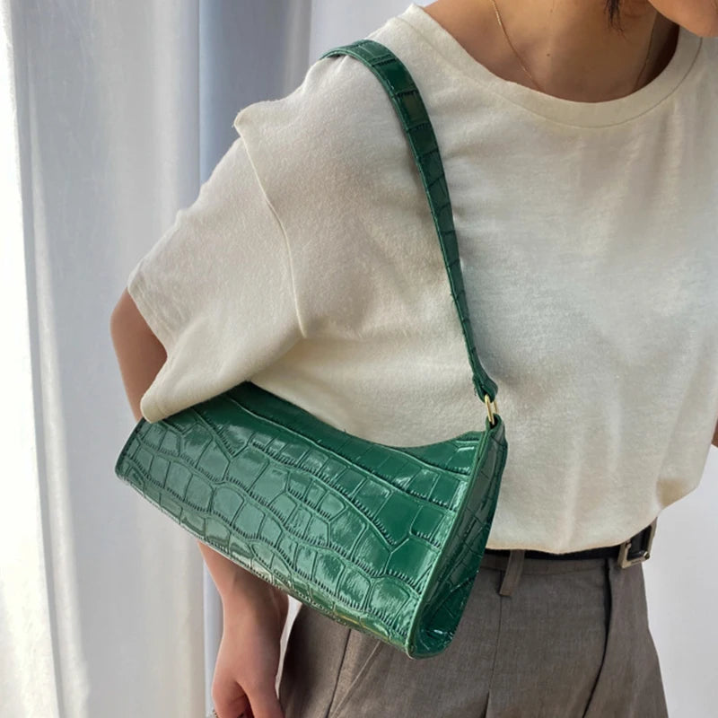 Shop Chic Alligator Pattern Shoulder Bags - High-Quality PU Leather Clutch