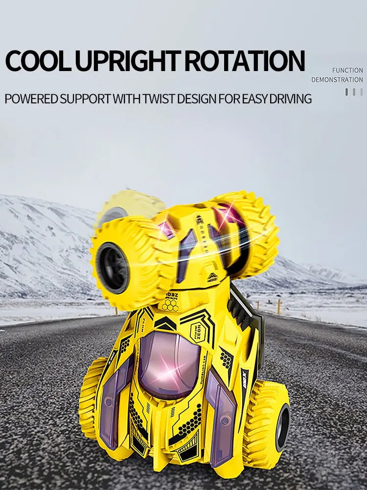 Stunt Spinning Toy Car.Kids Pull Back Car for 3 Year Old Boy Girl and Toddler.Up 360 Upright Rotation Game