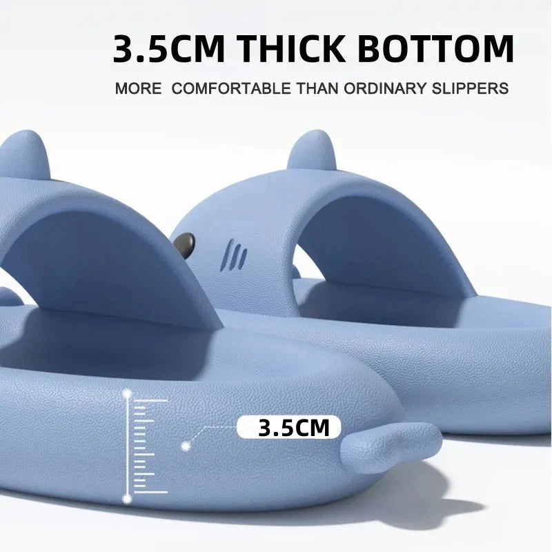 Fashion Shark Slippers For Women Men Outdoor Beach Slides Bathroom Non-slip Thick Sandals Home Couple