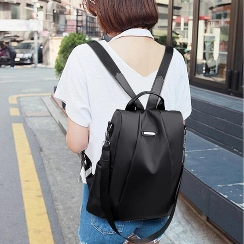 Shop Women's Multifunction Nylon Backpack - Casual, Solid Color, Detachable Strap