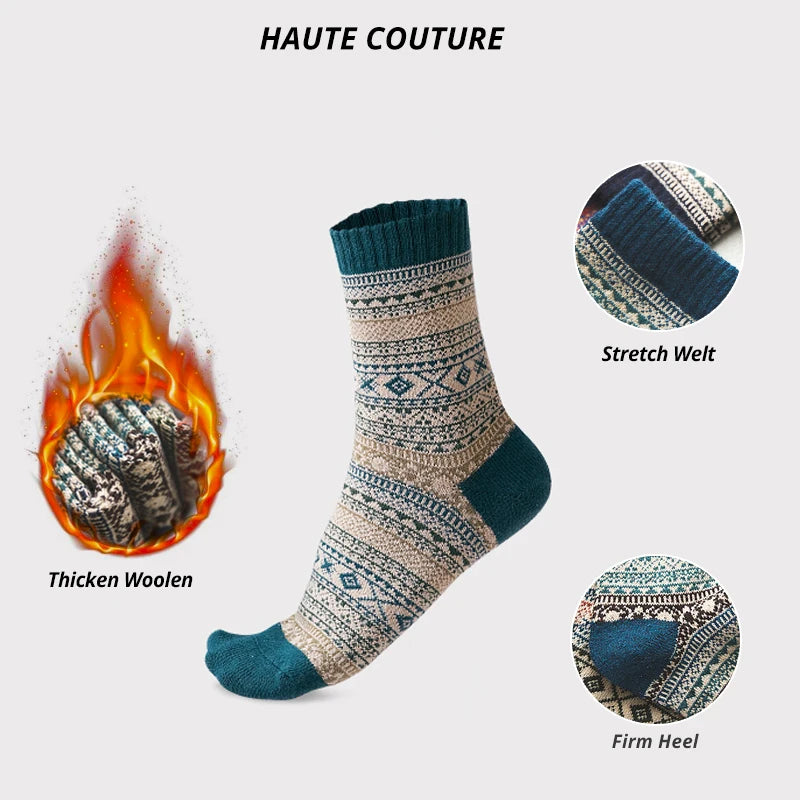 5 Pairs Winter Men's Thicken Sheep's Wool Socks