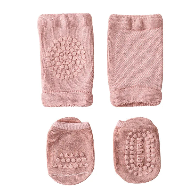 Baby Knee Pads & Anti-Slip Socks Set - Crawling Safety for Boys & Girls