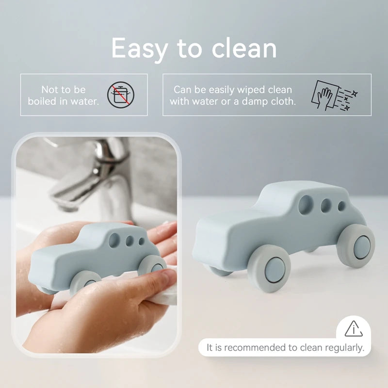 Montessori Baby Silicone Car Toys 0 12 Months Newborn Baby Things Silicone Baby Teether Toy Car Educational Toy Silicone Blocks