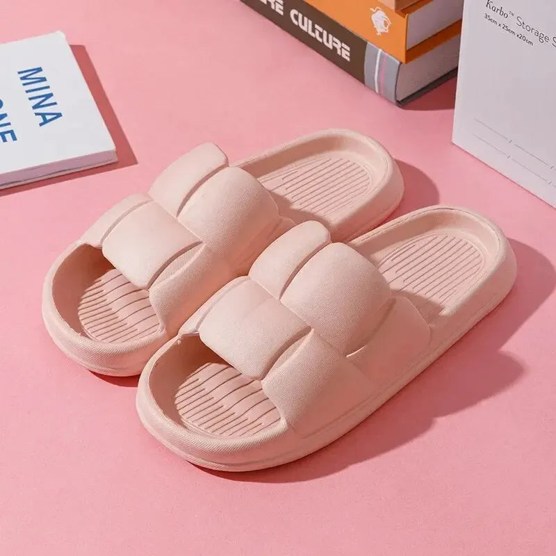 Flat Bottom Bathroom Slippers- Soft Sole Indoor Sandals