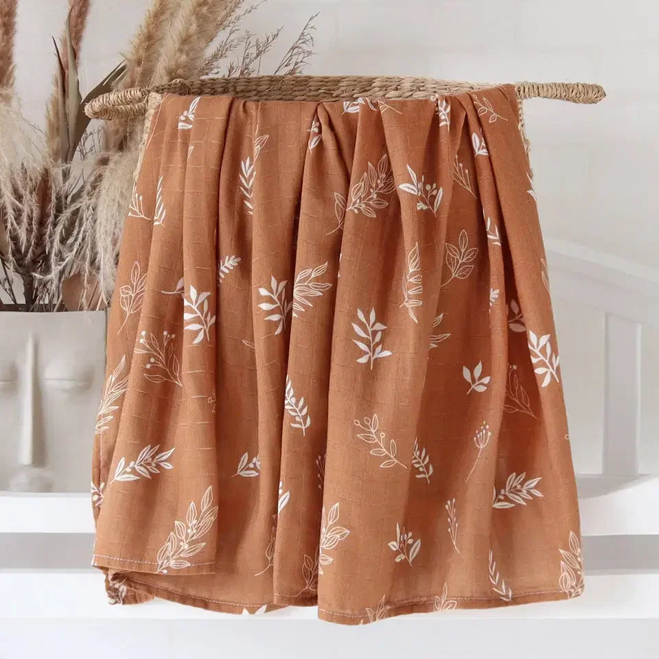 Bamboo Swaddle Blanket Baby Blankets Newborn Muslin Blanket Organic Cotton Soft New Born Wrap 5 Petal Flower for Spring