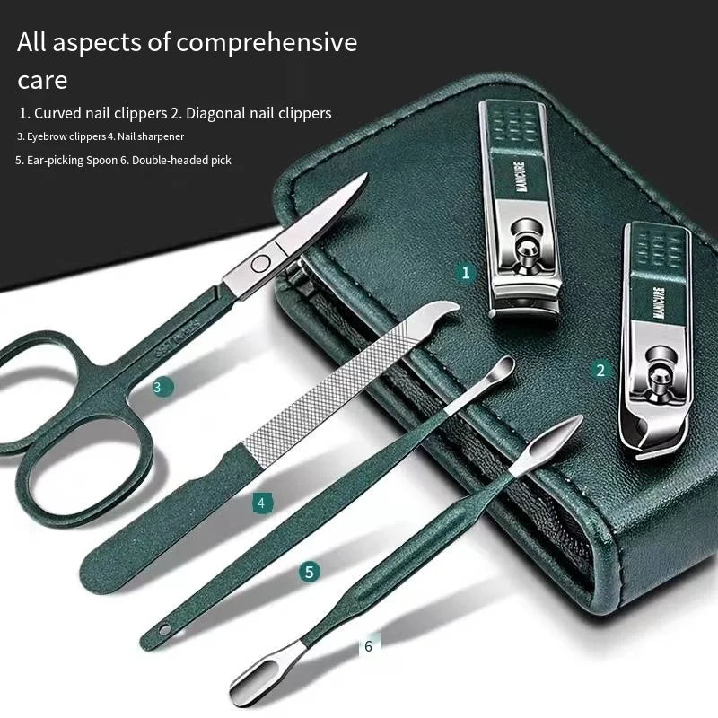 Shop Premium 6-Piece Nail Care Set - Portable Clippers & Manicure Tools