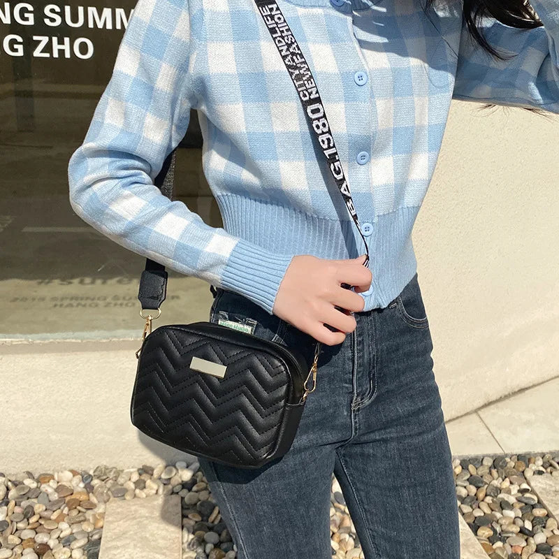 Shop Chic Leather Woven Crossbody Shoulder Bag for Women