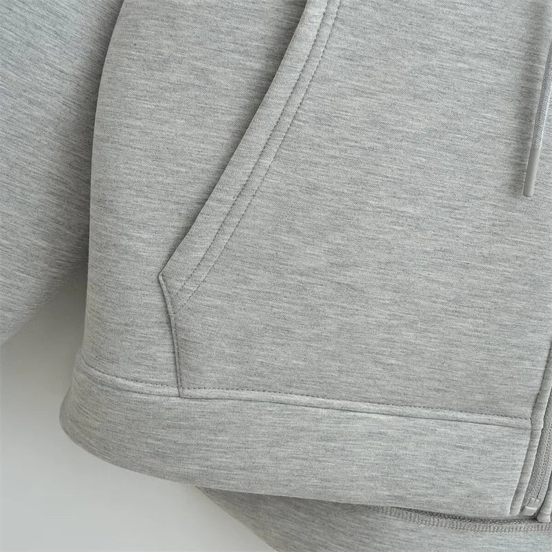 Shop Winter Unisex Zipper Hoodie - Oversized, Double Pockets, High Street Style