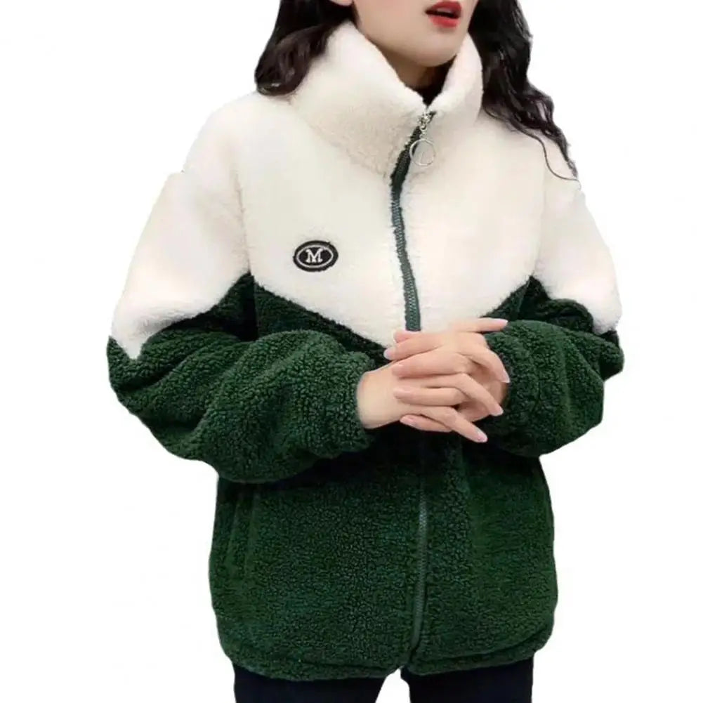 Shop Women's Fluffy Fleece Harajuku Jacket - Lightweight Warm Zipper Coat