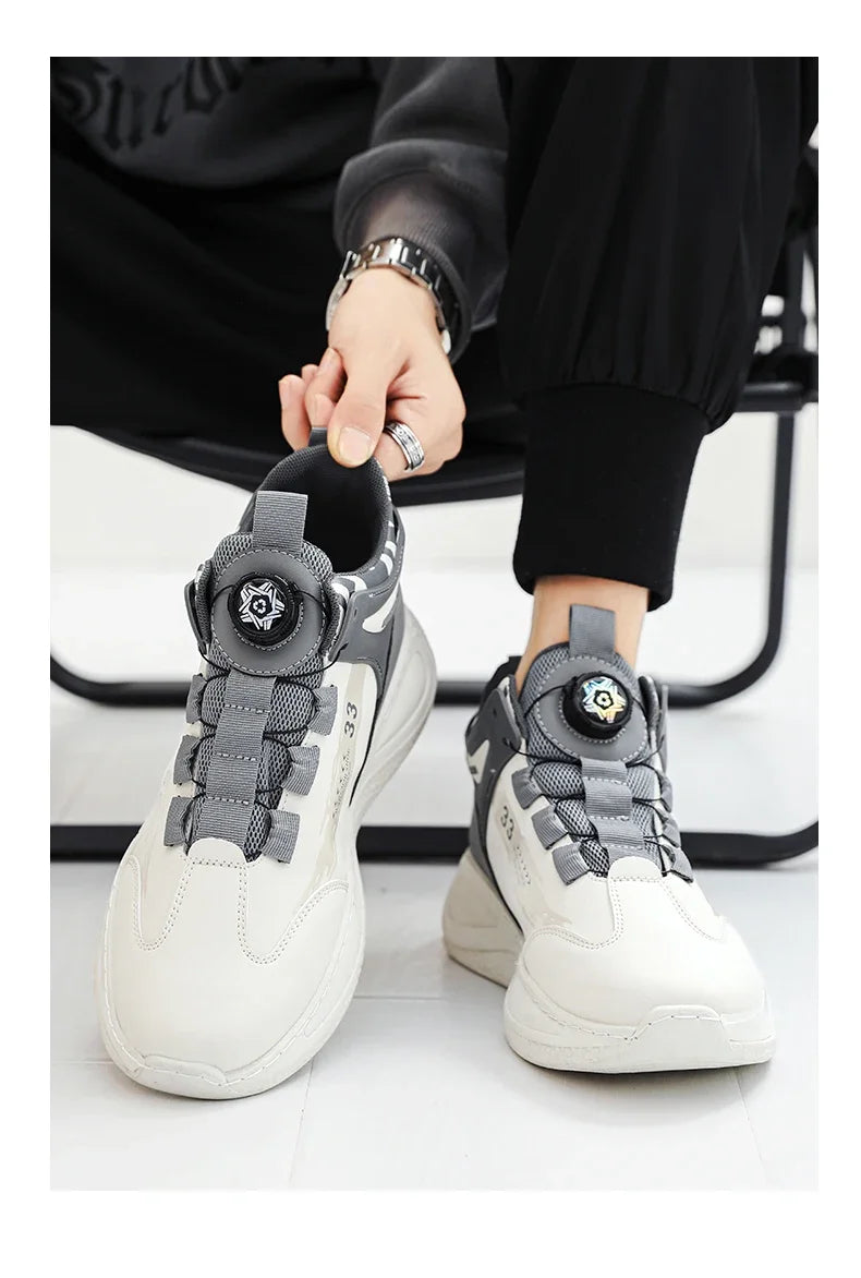 Men’s Comfy Buckle Sneakers – Non-Slip & Durable