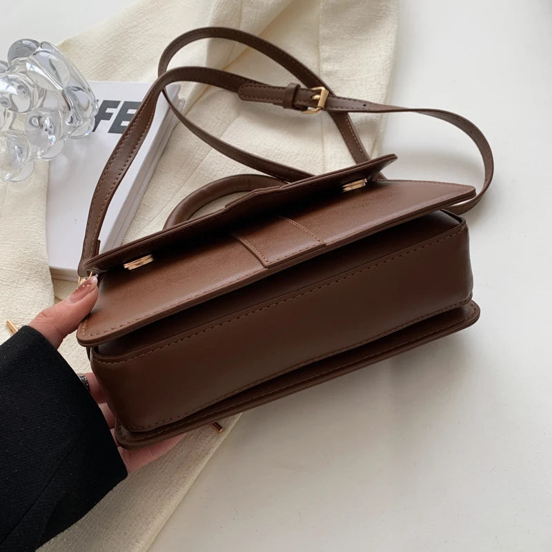 Shop Chic Black PU Leather Shoulder Bag - Vintage Crossbody Satchel