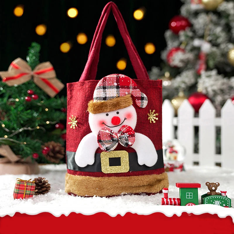 Shop 20PCS Festive Gift Tote Bags - Snowman & Bear Designs