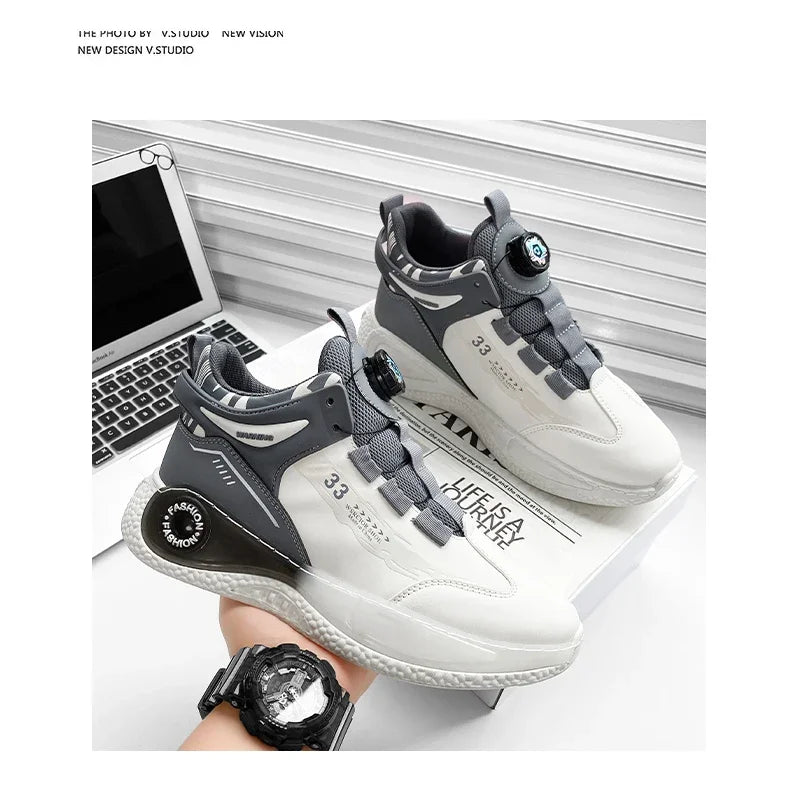 Men’s Comfy Buckle Sneakers – Non-Slip & Durable