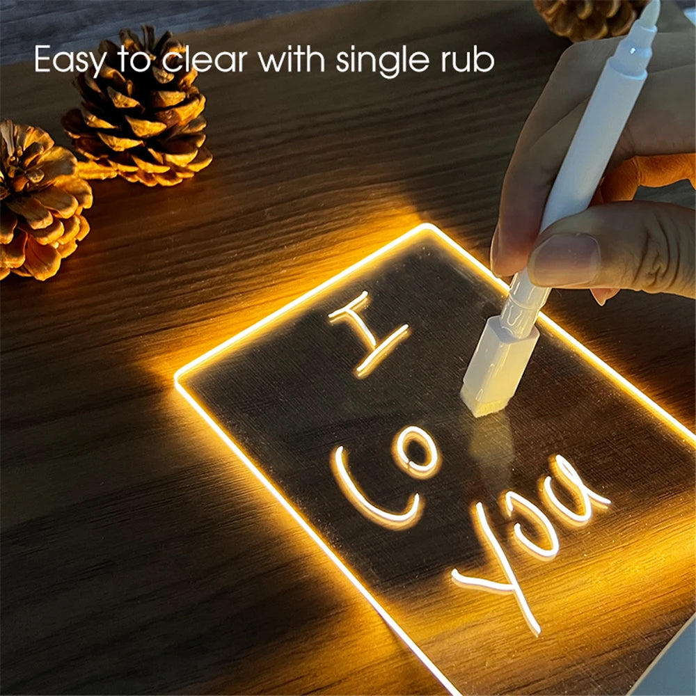 Shop LED Night Light & Message Board - Erasable Acrylic Desktop Decor