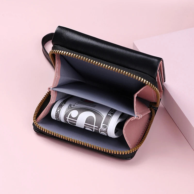 Shop Women's Tri-Fold Wallet - Minimalist Embroidered Love Design