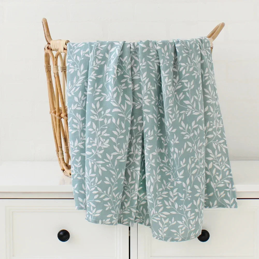Bamboo Swaddle Blanket Baby Blankets Newborn Muslin Blanket Organic Cotton Soft New Born Wrap 5 Petal Flower for Spring