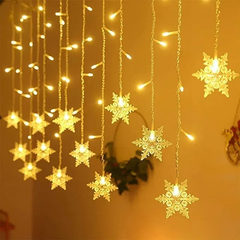 Shop 3.5M LED Snowflake Curtain Lights - Waterproof Holiday Decor