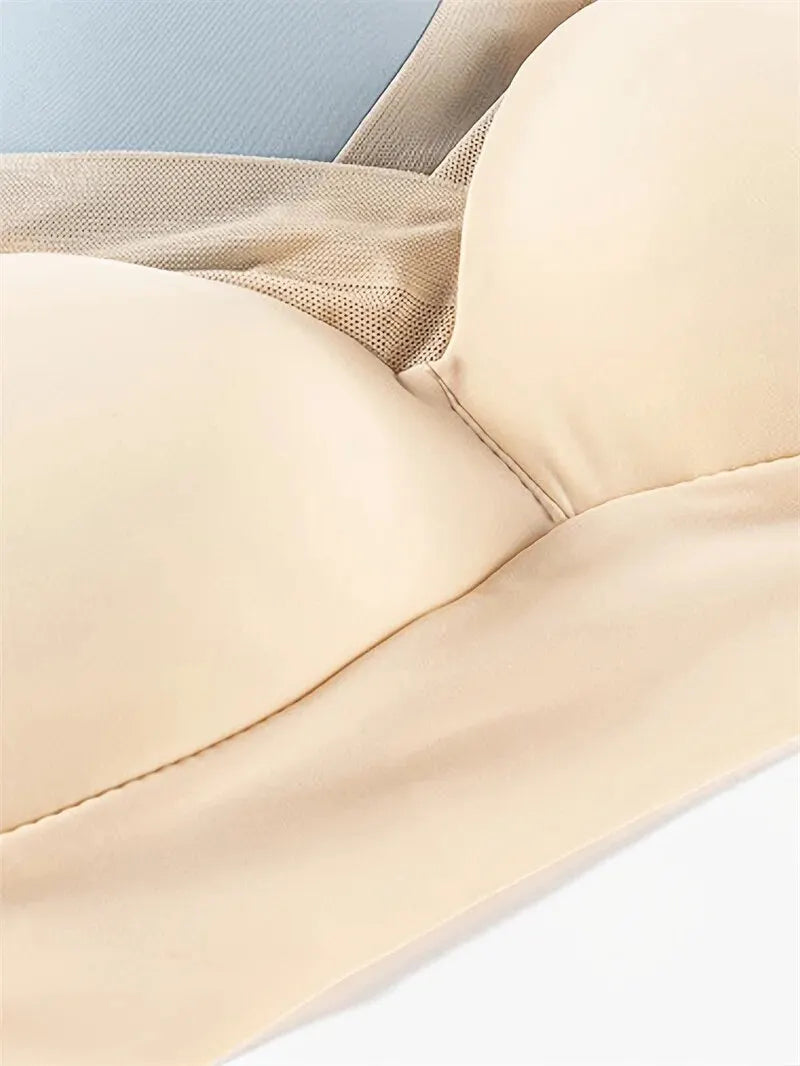 Breathable Wireless Sports Bra, Seamless Pushups