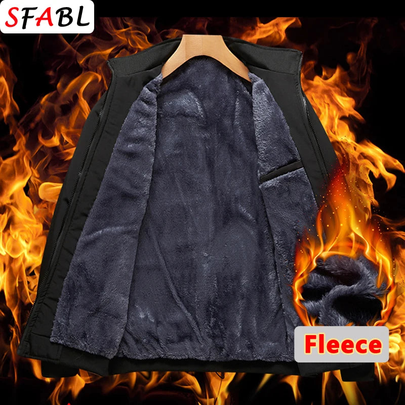 Casual Thermal Winter Jackets for Men Business Office Dress Coat Fleece Lining Men's Winter Jacket Blazers Luxury Outerwear 3XL