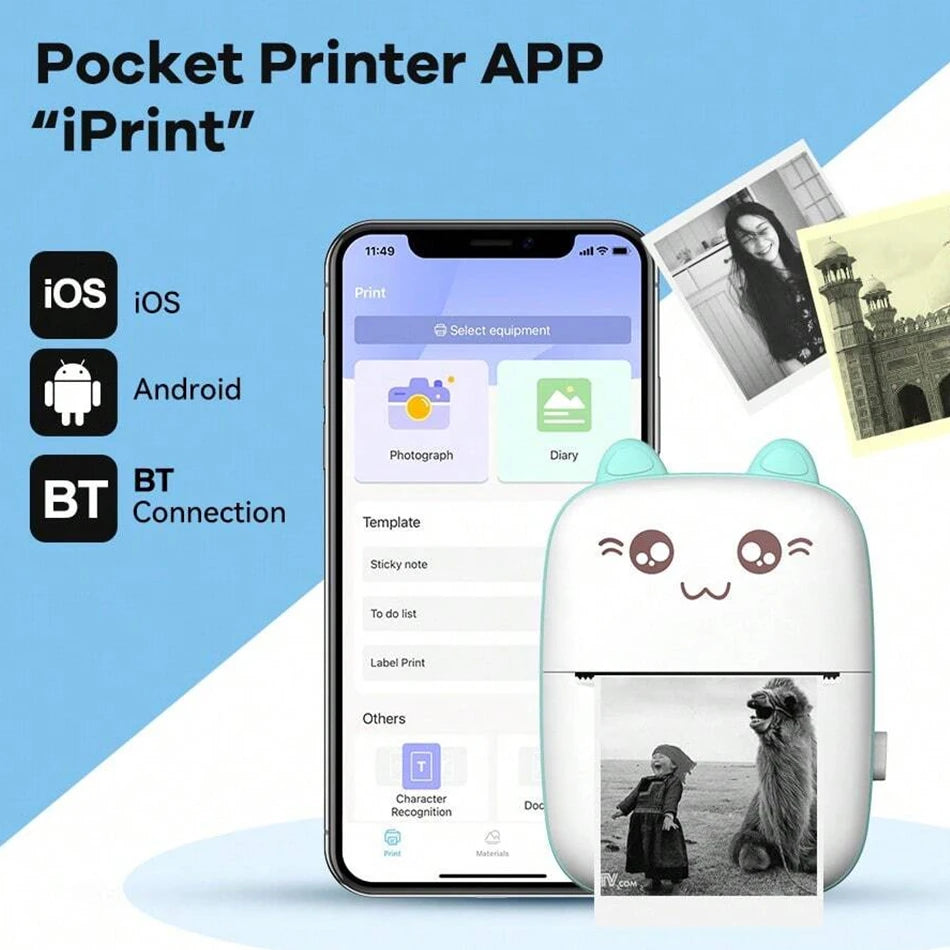 Shop Wireless Mini Thermal Printer - Portable Bluetooth Label & Photo Printing