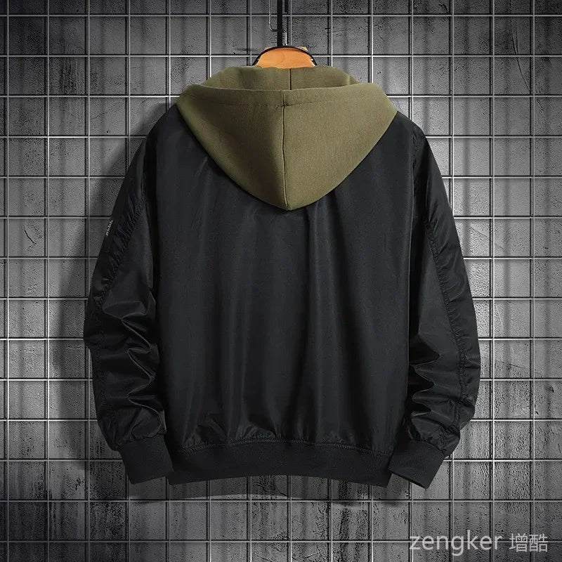 Tide patchwork jacket casual caot men spring autumn new plus size loose handsome spring 8XL 7XL mens jacket bomber jacket