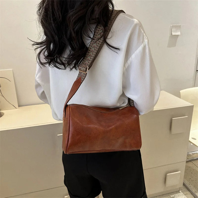 Shop Vintage PU Leather Boston Women's Crossbody Handbag and Purse