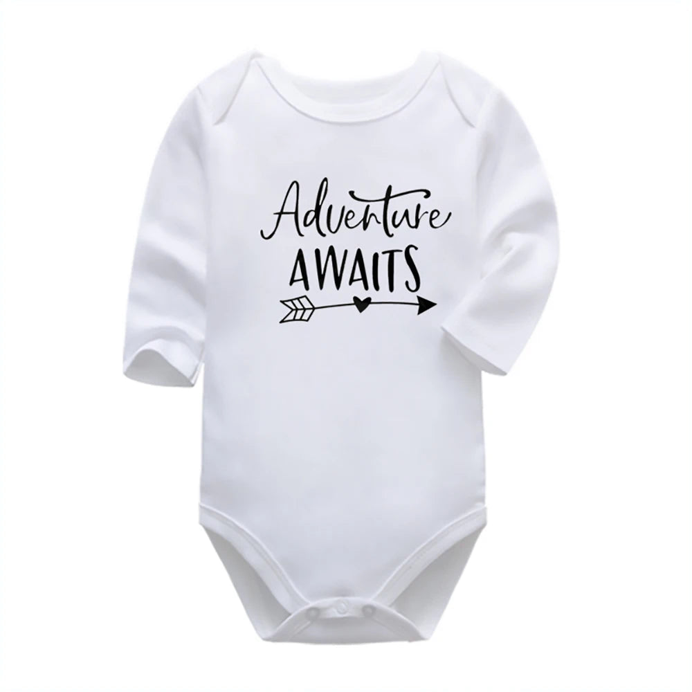 Baby Boys Girls Romper Cotton Long Sleeve Letter Print I Love Mom & Dad Jumpsuit Infant Clothing Newborn Baby Clothes
