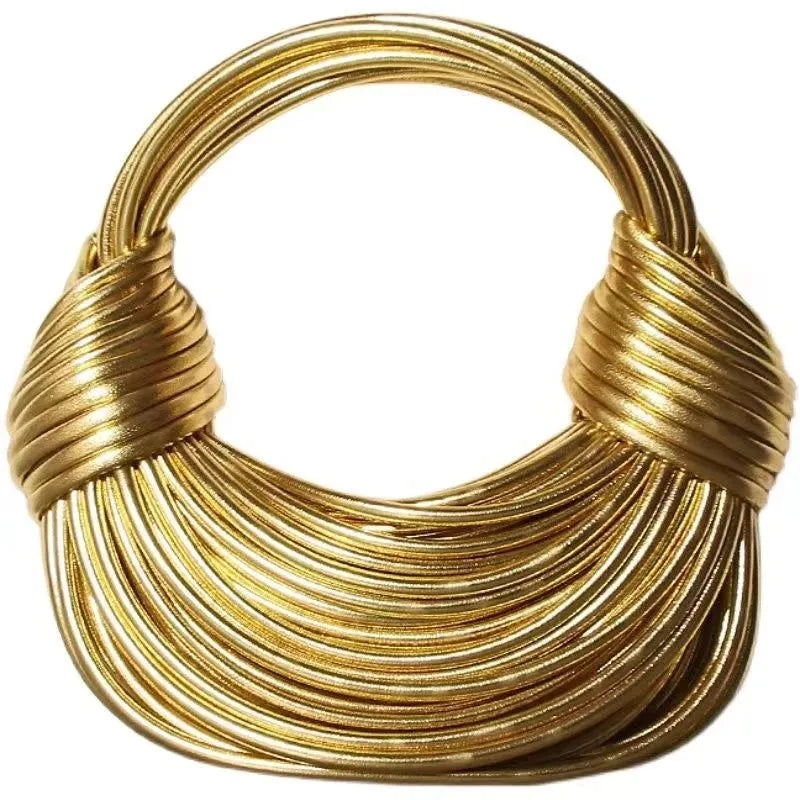 Shop Chic Handwoven Gold & Silver Hobo Clutch