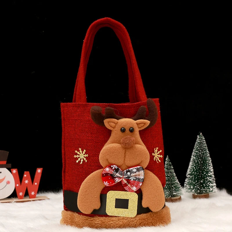 Shop 20PCS Festive Gift Tote Bags - Snowman & Bear Designs