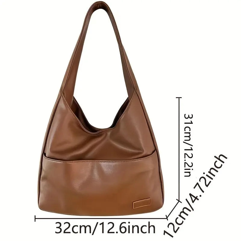 Shop Women's PU Leather Hobo Bag - Stylish, Spacious Shoulder Handbag for School & Work