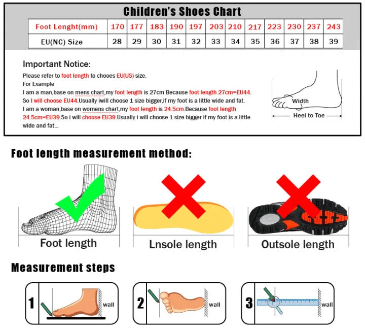 Breathable Kids Outdoor Sneakers