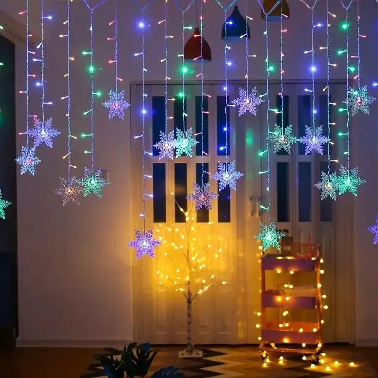 Shop 3.5M LED Snowflake Curtain Lights - Waterproof Holiday Decor
