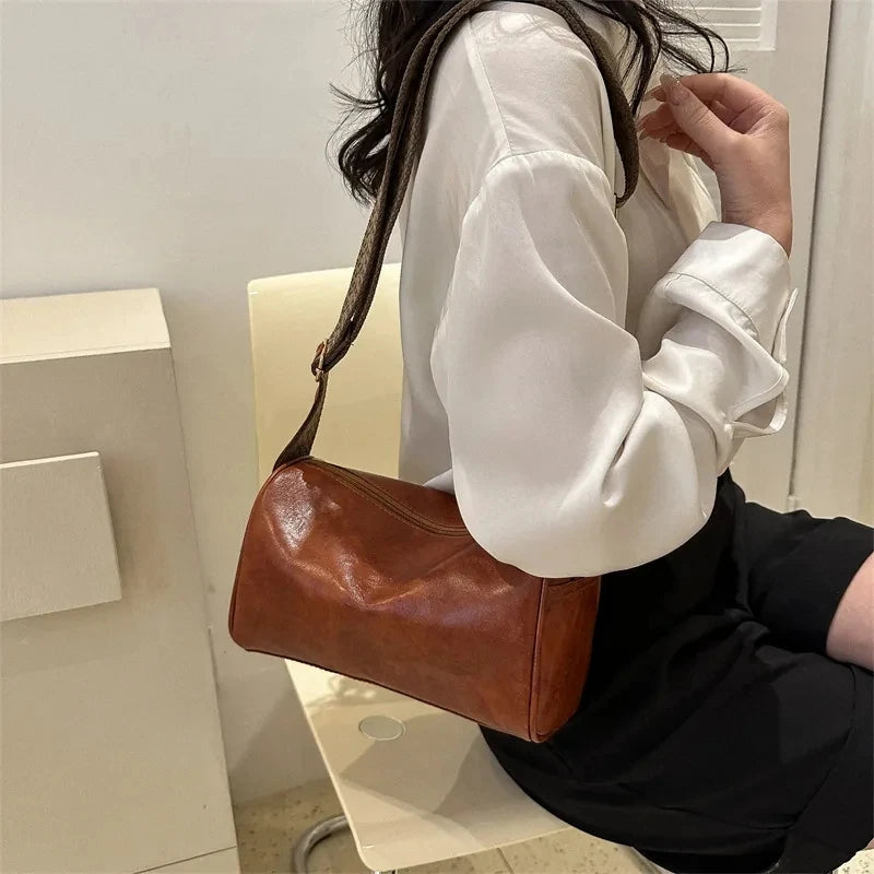 Shop Vintage PU Leather Boston Women's Crossbody Handbag and Purse