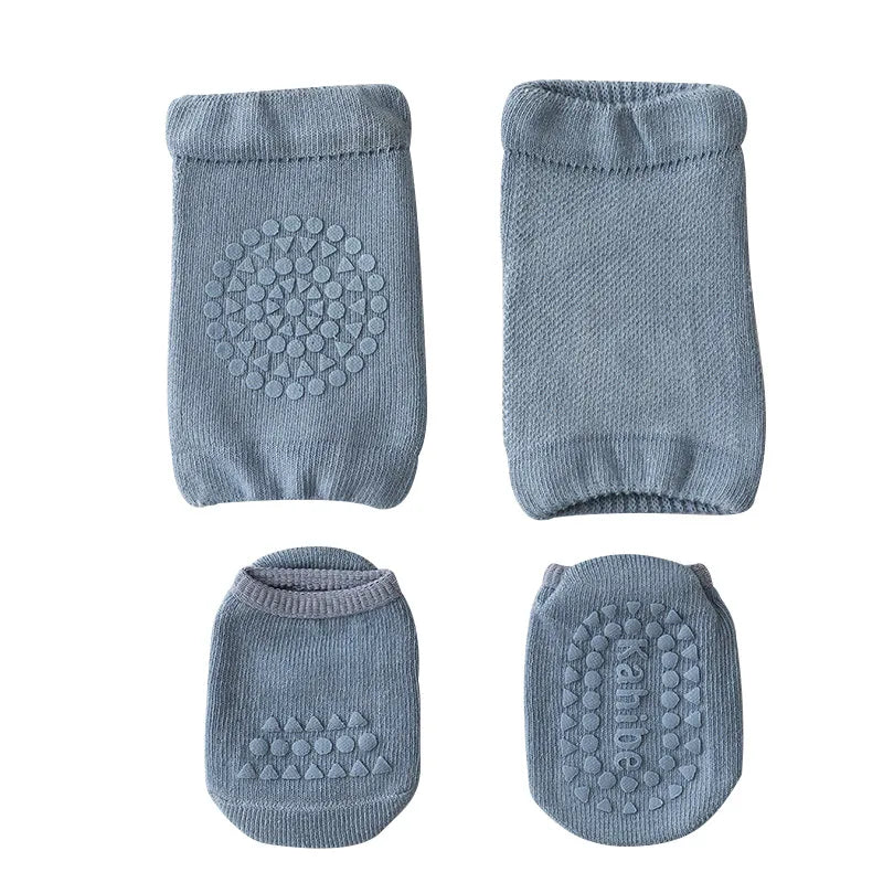 Baby Knee Pads & Anti-Slip Socks Set - Crawling Safety for Boys & Girls