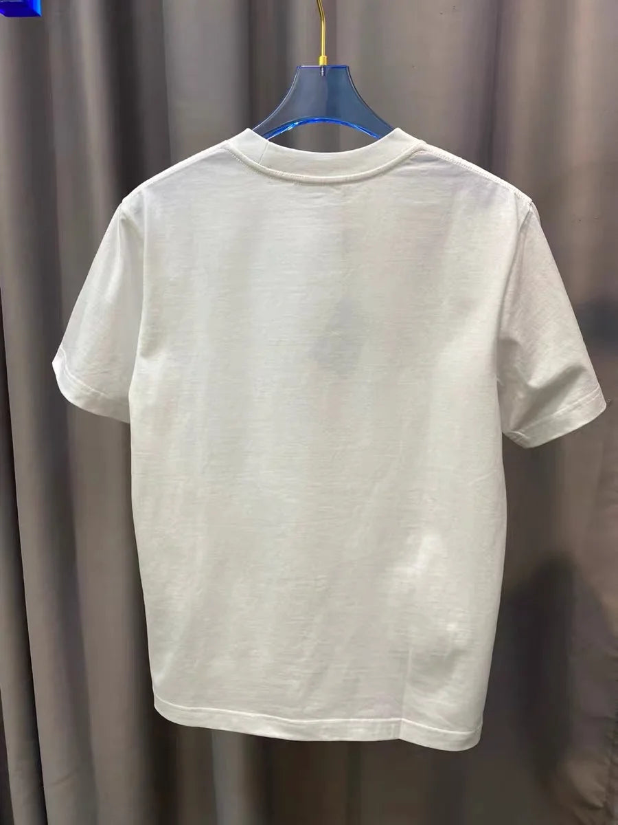 New Luxury Plus Size Women's T-Shirt High Quality Short Sleeve Top Fashion Brand Printed T-Shirt Cotton Crew Neck T-Shirt