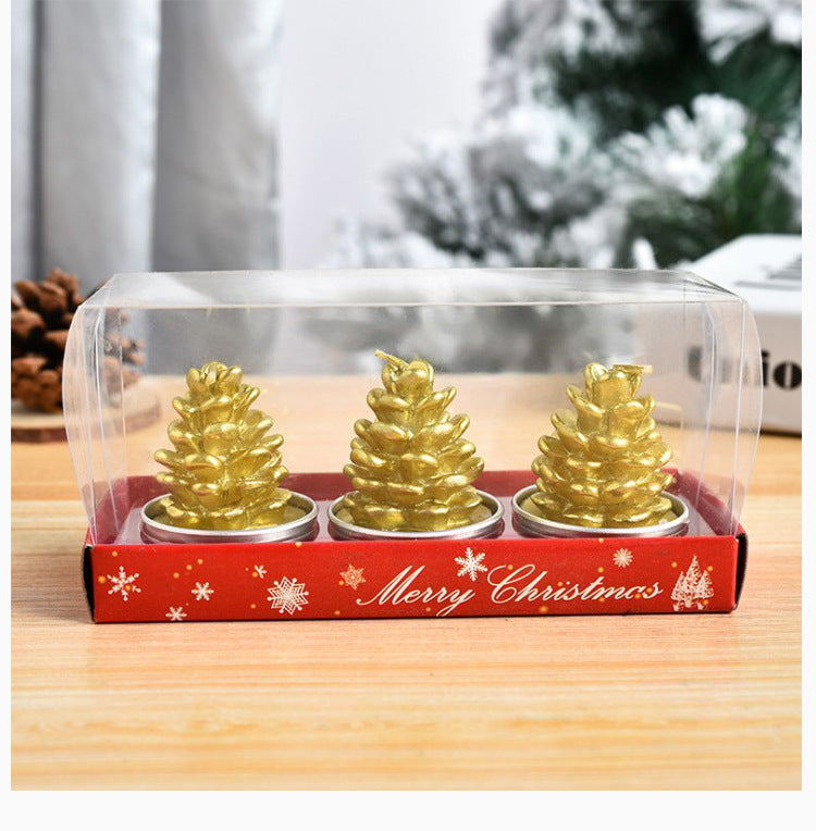 3Pcs/Set Christmas Candles Santa Snowman Xmas Tree Paraffin Gift Box Party Christmas Decoration Candles Home Decor Proposal Prop