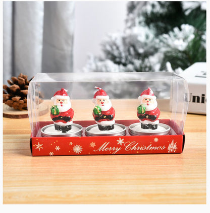 3Pcs/Set Christmas Candles Santa Snowman Xmas Tree Paraffin Gift Box Party Christmas Decoration Candles Home Decor Proposal Prop